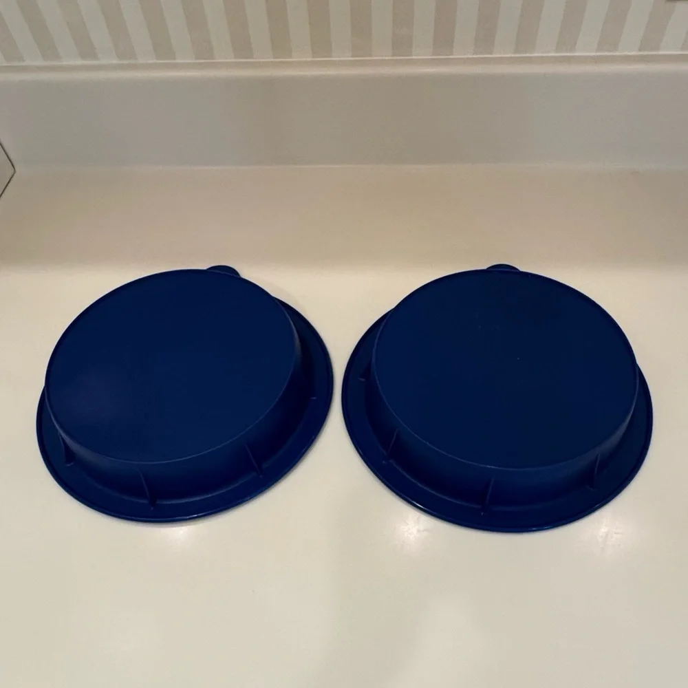 Smartware Silicone Set Of Two Round Blue Cake Pan
